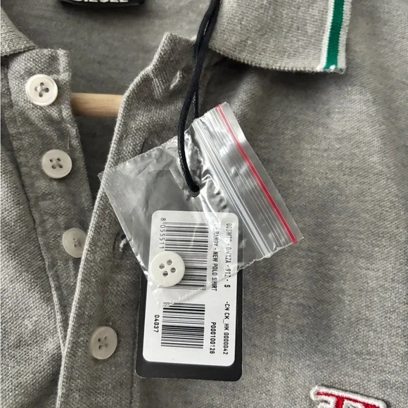 NWT Diesel T-Randy Cotton Piquet Gray Polo Shirt - Picture 5 of 7